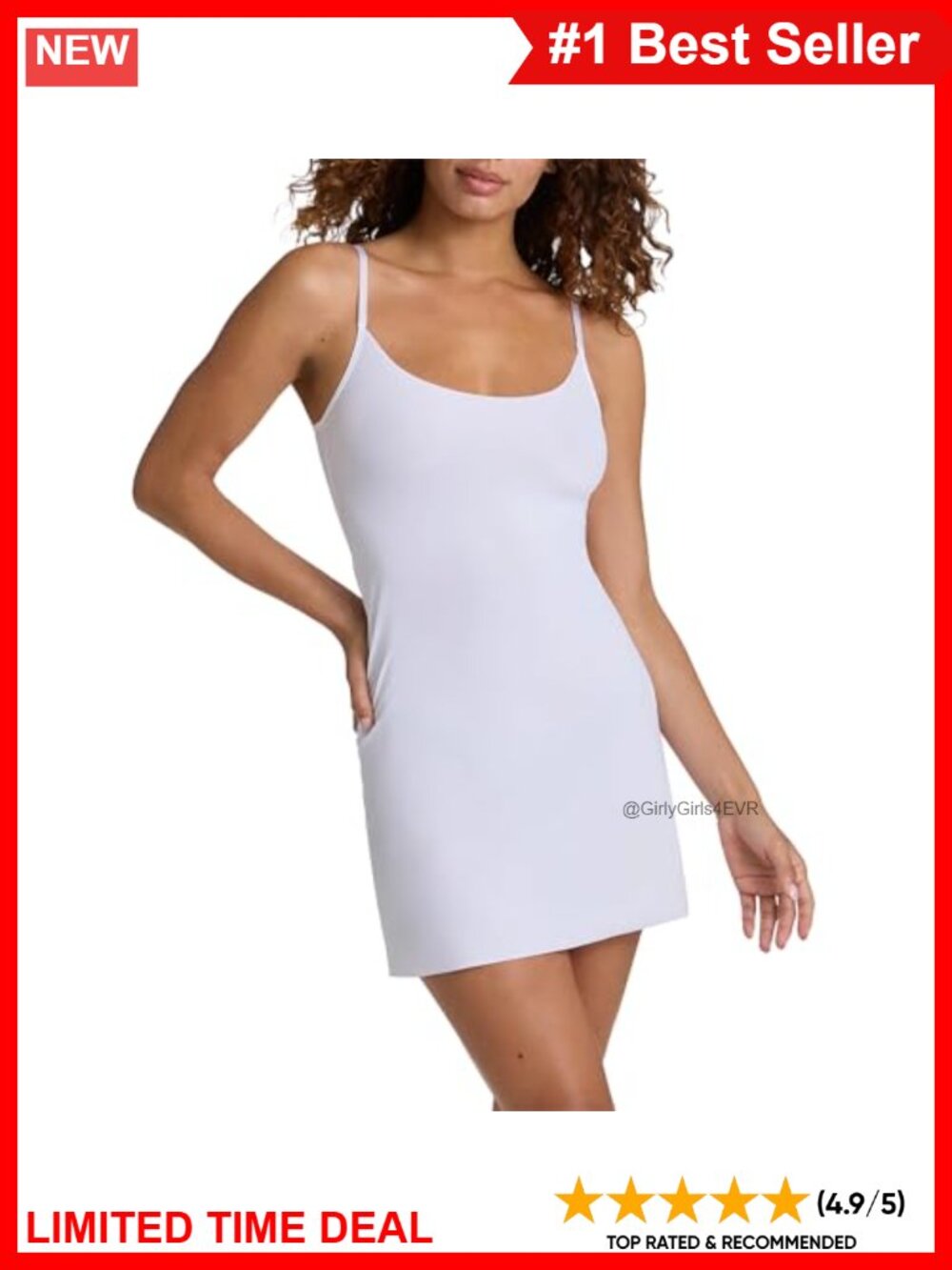Mini Cami Slip Short Full Slip for Sheer Dresses Anti-Static Nylon Spandex